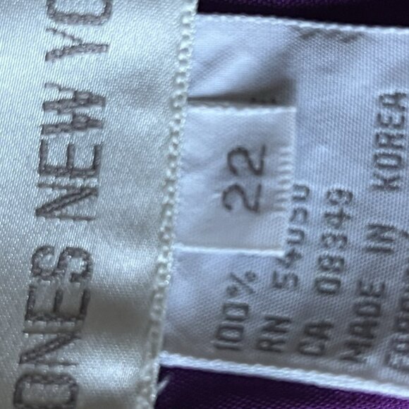 VTG Jones New York Purple Silk Midi Skirt sz 22 Straight Pencil Whimsygoth - Picture 5 of 8